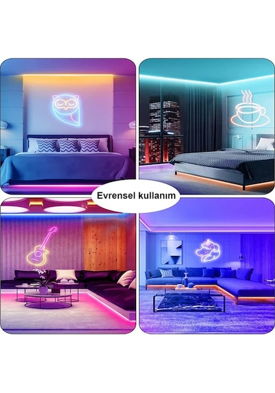 Neon Led Şerit 5metre Maldivler Yeşil Led Zincir Bandı Hortum Esnek Dekoratif Aydınlatma Işık 12v 10w