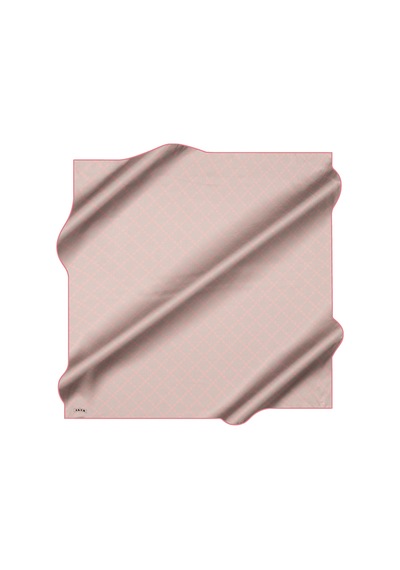 Aker Pembe 90x90 İpek Krep Saten Eşarp Pembe Pembe