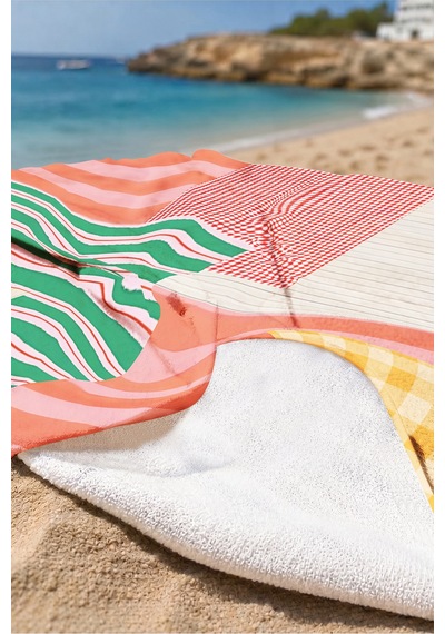 Çizgili Ekose Patchwork Plaj Havlusu-modern Bohem Renk Bloklu Havuz Deniz Hızlı Kuruyan Plaj Örtüsü Sisli Şeftali Çizgili Ekose Patchwork Plaj Havlusu-modern Bohem Renk Bloklu Havuz Deniz Hızlı Kuruyan Plaj Örtüsü Sisli Şeftali