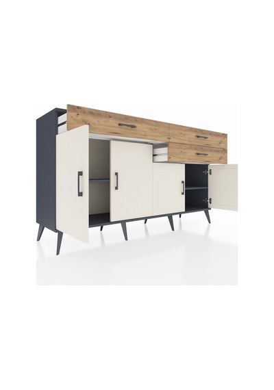 Hyperion Konsol 2 Raflı 3 Çekmeceli 4 Kapaklı 176x44x99 Antrasit- Antrasit-aytaşı/çam Hyperion Konsol 2 Raflı 3 Çekmeceli 4 Kapaklı 176x44x99 Antrasit- Antrasit-aytaşı/çam