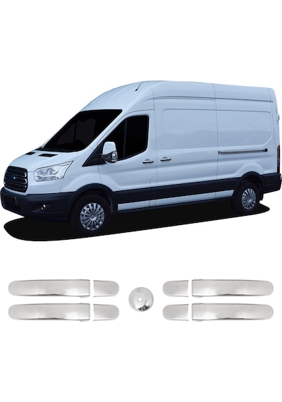 Ford Custom Uyumlu 2012-2014 Krom Kapı Kolu 4 Kapı Paslanmaz Çelik