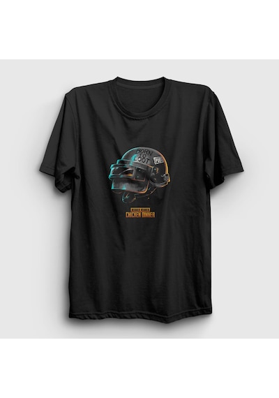 Presmono Unisex Kask Pubg T-shirt Siyah