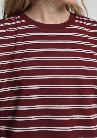 Colin's Colins Regular Fit Yuvarlak Yaka Çizgili Kadın Bordo Kısa Kol Tişört Cl1081831 Q1.v1 Bur Çok Renkli Colin's Colins Regular Fit Yuvarlak Yaka Çizgili Kadın Bordo Kısa Kol Tişört Cl1081831 Q1.v1 Bur Çok Renkli