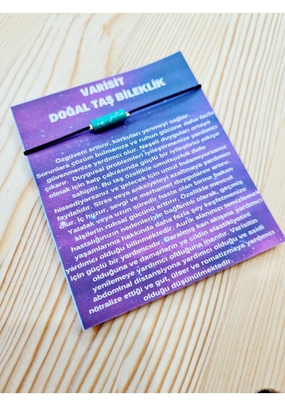 Gümüştel El Sanatları Sertifikalı Varisit Doğal Taş Bileklik Turkuaz