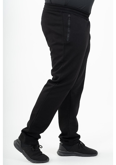 Maraton Sportswear Büyük Beden Erkek Düz Paça Basic Siyah Eşofman Altı 22342-Siyah