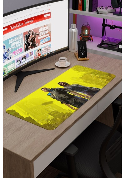Cyberpunk 2077 Kaymaz Dikişli Kauçuk Oyuncu Mousepad V1 - 70x30 Xl Gaming Mouse Pad Fare Altlığı