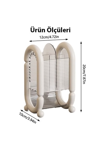 Ezere Şık Tasarım Kozmetik Eşya Makyaj Fırçası Düzenleme Kutusu Organizer Beyaz