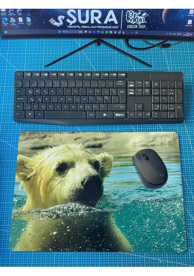 Lexroo Kutup Ayısı Baskılı 28x40 Cm Mouse Pad Standart