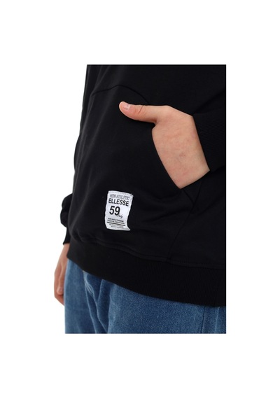 Toontoy Kids Toontoy Erkek Çocuk Relax Fit Kapüşonlu Cepli Reglan Kol Baskılı Sweatshirt - 2 İplik Siyah