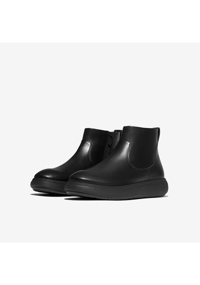 090 All Black Bot Kadın E2z-090 Fitflop Iq-comff Leather Zip Ankle Boots siyah