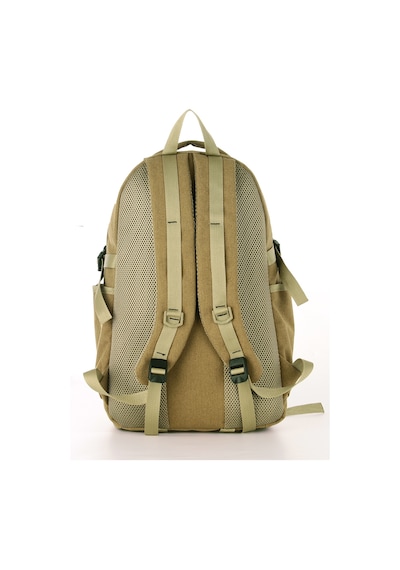 Strong Unisex Kanvas Kumaş Laptop Bölmeli Outdoor Sırt Çantası Dağcı Sırt Çantası Bej