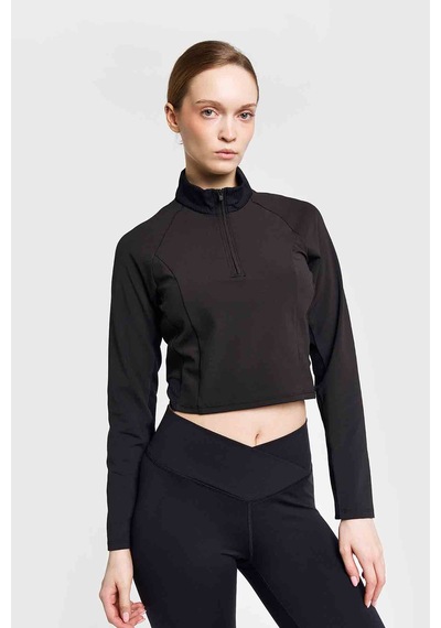 Lescon Kadın Antrenman Yarım Fermuarlı Sweatshirt 26b-2059 siyah