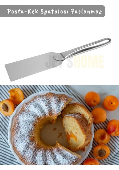 Pasta Spatulası Paslanmaz Kek Spatulası Krema Spatula No:4 Çelik 31 Cm Metalik Gri