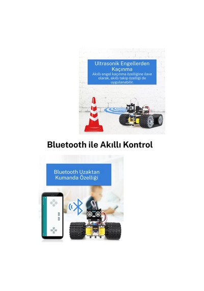 Arduino Robot Araba Kiti 2wd Paletli 38in1 Stem Eğitim Seti Bluetooth Kontrollü Programlanabilir