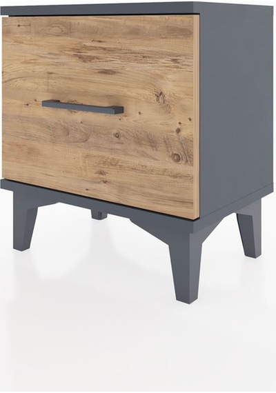 Arges Komodin Tek Çekmeceli 44x30x48 Antrasit-çam Antrasit
