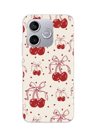 Honor 600 Lite Uyumlu Kiraz Bukleleri Baskılı Silikon Kılıf Renkli