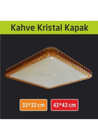43x43 Kahve Kenarlı Sıva Üstü Dekoratif Led Armatür 42w Kahve