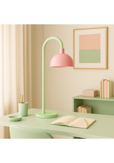 Bloom Pastel Metal Masa Lambası E27 Duy Ofis & Çalışma Masası Lambası Pembe