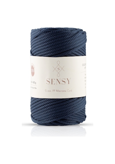 Sensy 5 Mm - 400 Gr Polyester Makrome Ipi Lacivert 95 M Polyester Makrome Ip Supla Ip Ve Çanta Ipliği