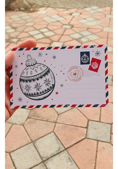 Yeni Yıl Nostalji Posta Kartları Yılbaşı Kartları Tebrik Kartı Özel Gün Not Kartı