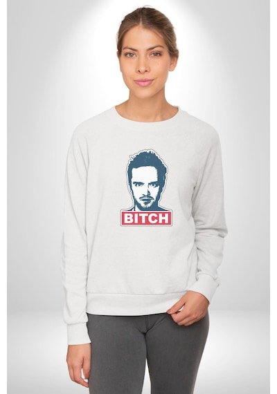Breaking Bad Unisex Beyaz Baskılı Sweatshirt Beyaz