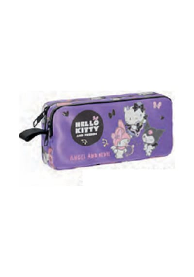Hello Kitty İlk Okul Çantası - Sırt Çantası / Orjinal Lisanslı Lüx Çanta Mor / Beslenme 3'lü