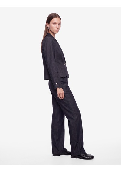 Koton Slim Fit Uzun Kollu Düğmeli Şal Yaka Kruvaze Blazer Ceket Lacivert 7wak50055pw