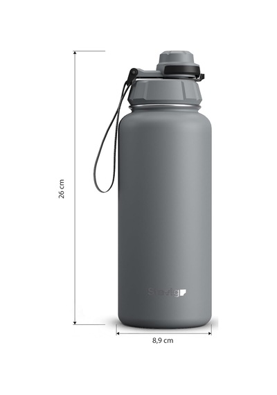 1 Hand Leak-proof Sızdırmaz Çelik Termos 1000 Ml Grey St-214 Genel