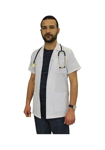 Gömlek Yaka Erkek Kısa Boy Kısa Kol Doktor Önlüğü Öğretmen Önlük