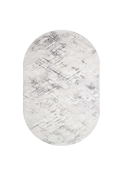 Etro Dekoratif Modern Akrilik Makine Oval Halı Et05 Gri Krem-gri