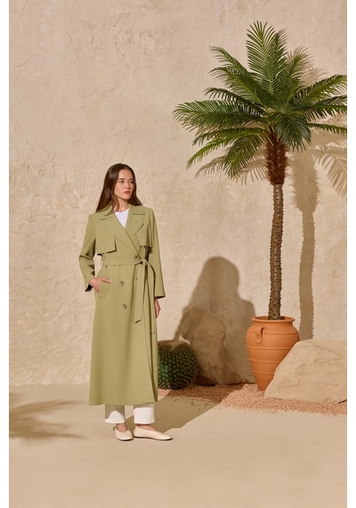 Aker Olive Çift Rüzgarlı Pardösü Olive Olive