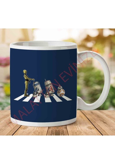 1-2033 Star Wars Beatles Abbey Road Droids Mark Iı İki Tarafı Baskılı Kupa Bardak.jpg