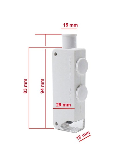 160-200X Beyaz Cep Optik Mikroskop El Büyüteç Aydınlatmalı Yakınl