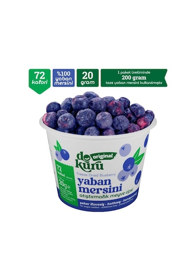 Dokuru Yaban Mersini Kuru Meyve Cipsi - Dondurularak Kurutulmuş Freeze Dried Çıtır Yaban Mersini 15 G