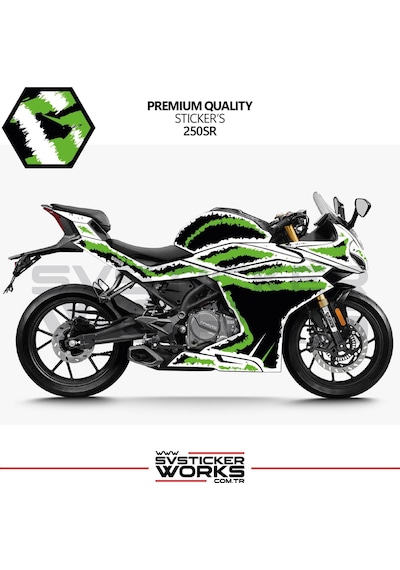 Cfmoto 250sr Kaplama Sticker Air Brush Motor Kaplama Modeli Hazır Kit Tüm Modeller Uyumlu Yeşil