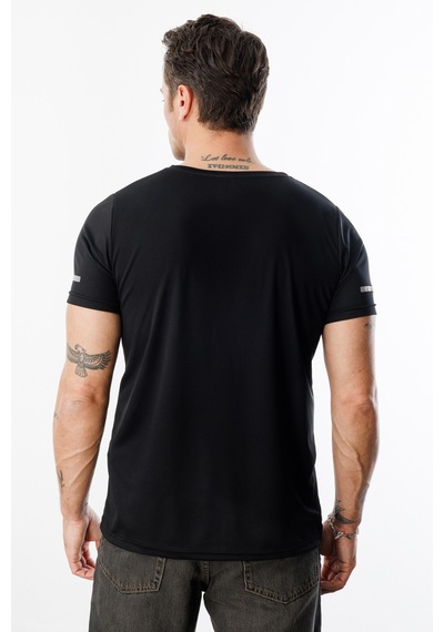 Genius Store Erkek Nem Emici Hızlı Kuruma Atletik Teknik Performans Spor T-shirt Drıfıt-kısakolnew Siyah