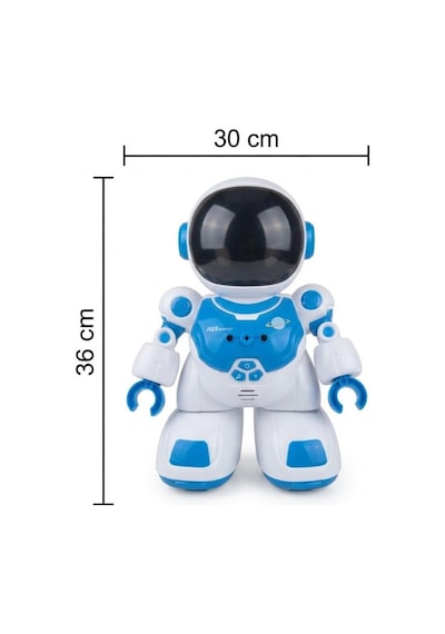 Uzaktan Kumandalı Dev Boy Şarjlı Çift Frekans Kontrollü Dans Eden Işıklı Müzikli 36 Cm Robot Oyuncak Mavi