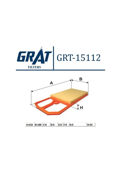GRAT 15112 HAVA FİLTRESİ GOLF IV BORA POLO 01- / TOLEDO IBIZA 1.4