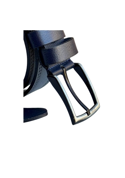 Süzer Deri 4 Cm. Spor Model Hakiki Deri Kenarları Dikişli Erkek Kemer Lacivert