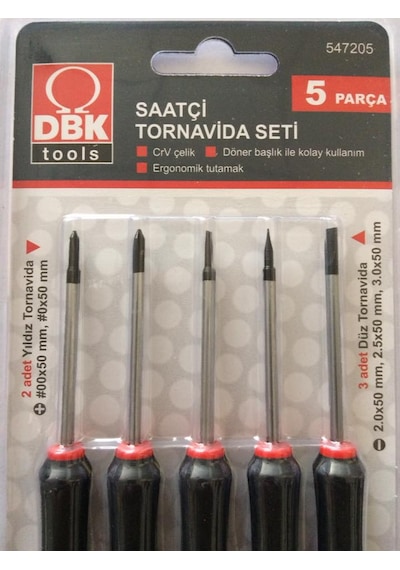 Dbk Saatçi Tornavida Seti Dbk 5 Parça Yıldız Düz Tornavida Seti