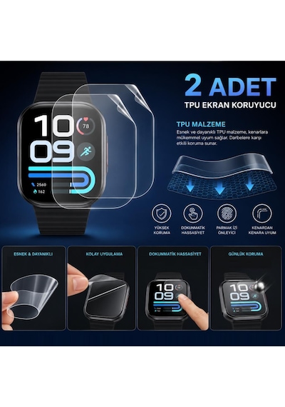 Xiaomi Redmi Watch 6 Lite İle Uyumlu Ekran Koruyucu Tpu, Tam Kaplayan Akıllı Saat Koruması 2 Adet