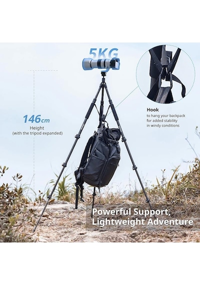 Ulanzi Tt35 Carbon Fiber Yürüyüş Çubuğu Tripod Seti