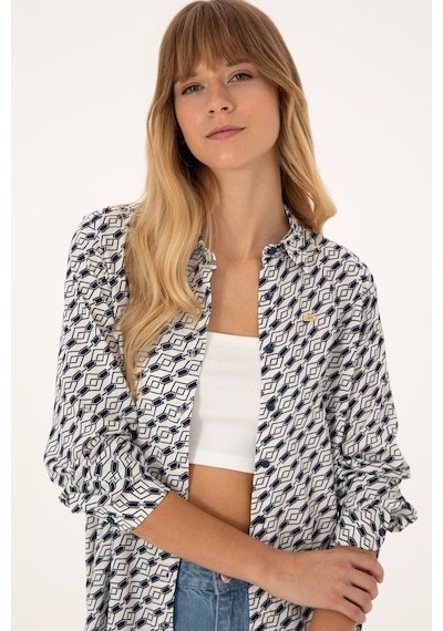U.s. Polo Assn. Kadın Lacivert Gömlek Desenli 50316370-vr033 Lacivert