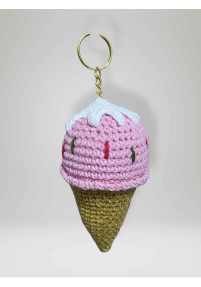 Amigurumi Külah Anahtarlık 10-11 Cm Sevimli El Örgüsü Hediyelik Anahtar Ve Çanta Aksesuarı Kod:111