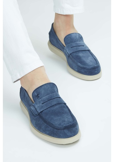 Tamer Tanca Erkek Hakiki Deri Lacivert Süet Loafer Ayakkabı 183 27801 Erk Ayk Sk23/24 Lacı Suet Lacivert