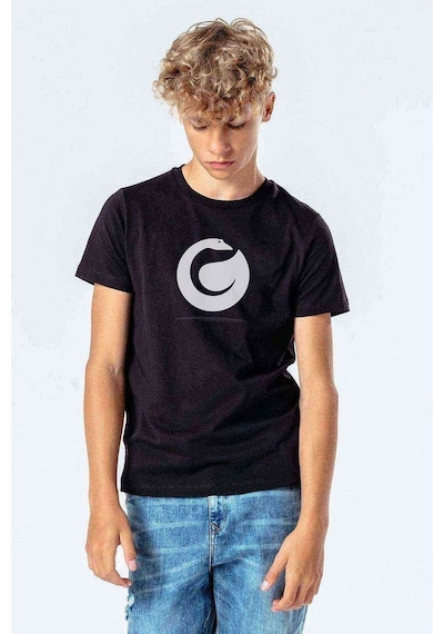 Tshirthane Minimalist Logo Baskılı Unisex Çocuk Siyah Tshirt