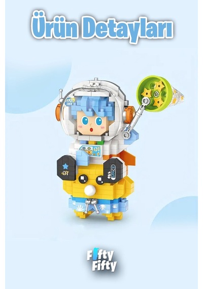 Loz Micro Block Serisi Mavi Astronot 390 Parça Oyuncak Yapım Seti Fflz-8827