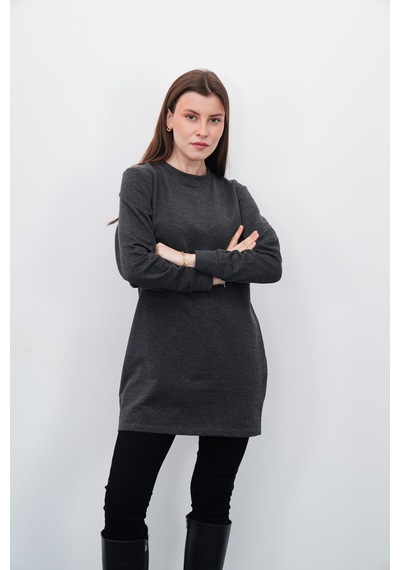 Penyebizden Tesettür Sweatshirt Tunik-antrasit