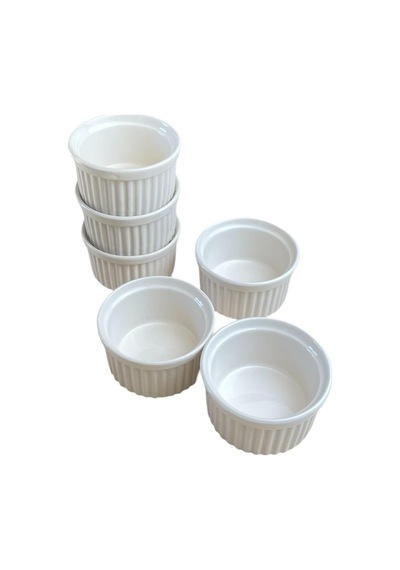 6 Lı Sufle Kabı, Porselen Sufle Kabı 9cm Krem Diğer