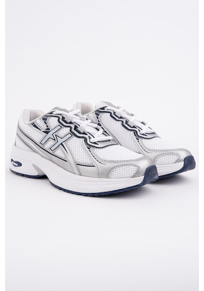 Muggo Hynex Kadın Kalın Taban Bağcıklı Günlük Sneaker Spor Ayakkabı Gri
